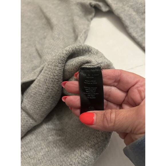 Rag & Bone X-Small Gray Merino Wool Blend Long Sleeve Henley Pullover Sweater - Picture 7 of 12